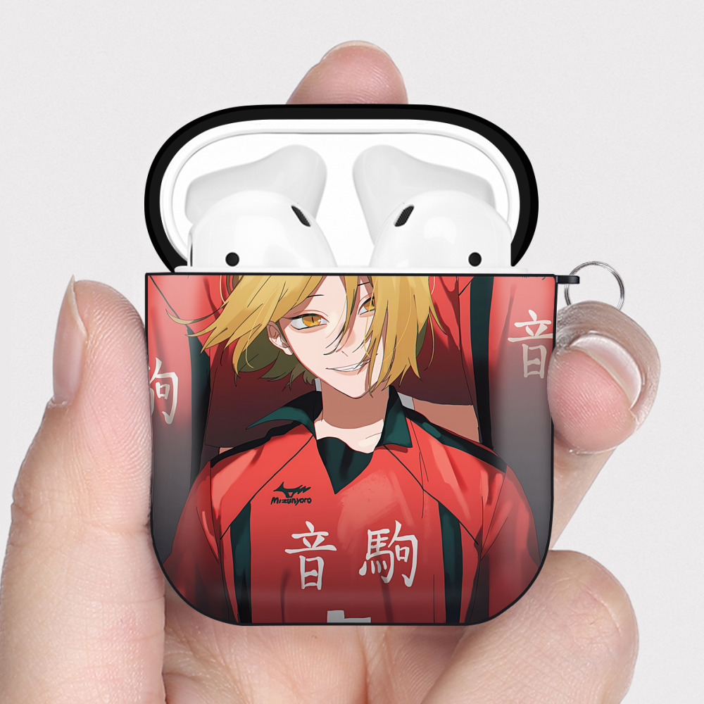 （画像用） ハイキュー!! Haikyu!! AirPods 第2世代保護ケース ハードシェル ブラック 耐衝撃・防指紋・カラビナ付き