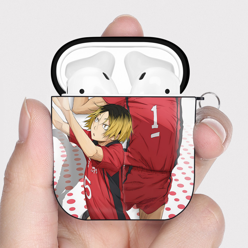 （画像用） ハイキュー!! Haikyu!! AirPods 第2世代保護ケース ハードシェル ブラック 耐衝撃・防指紋・カラビナ付き