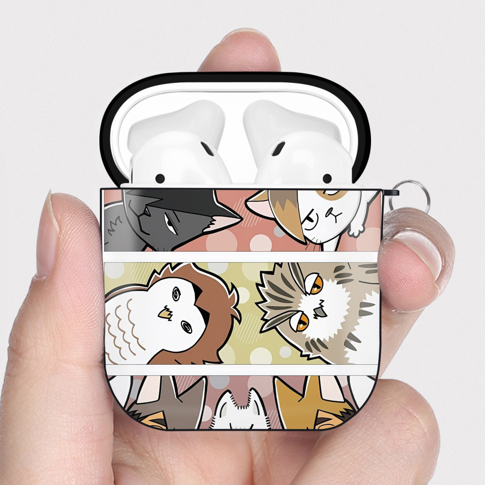 （画像用） ハイキュー!! Haikyu!! AirPods 第2世代保護ケース ハードシェル ブラック 耐衝撃・防指紋・カラビナ付き