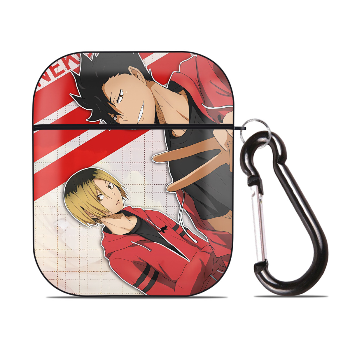 （画像用） ハイキュー!! Haikyu!! AirPods 第2世代保護ケース ハードシェル ブラック 耐衝撃・防指紋・カラビナ付き