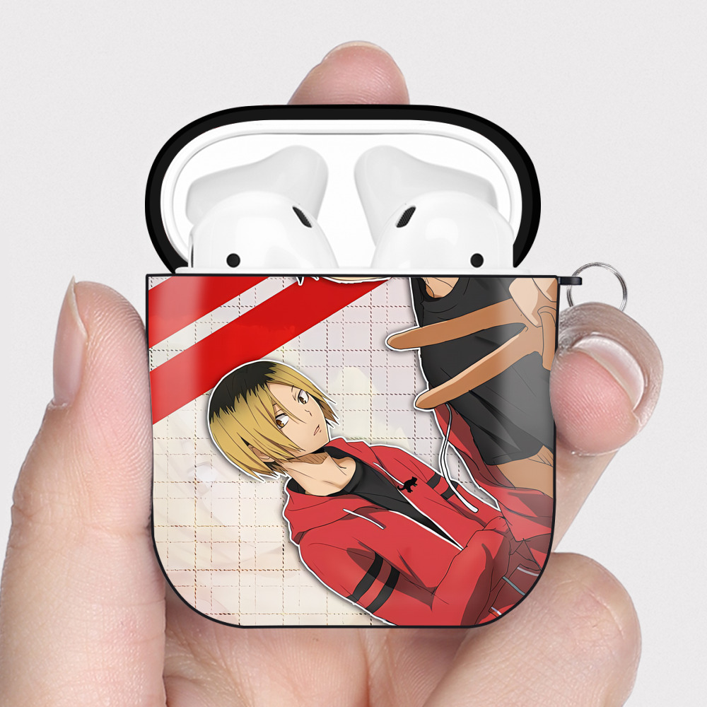 （画像用） ハイキュー!! Haikyu!! AirPods 第2世代保護ケース ハードシェル ブラック 耐衝撃・防指紋・カラビナ付き