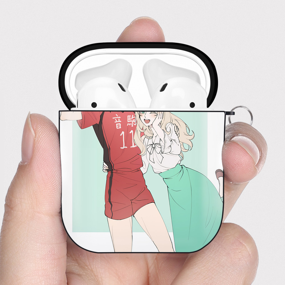 （画像用） ハイキュー!! Haikyu!! AirPods 第2世代保護ケース ハードシェル ブラック 耐衝撃・防指紋・カラビナ付き