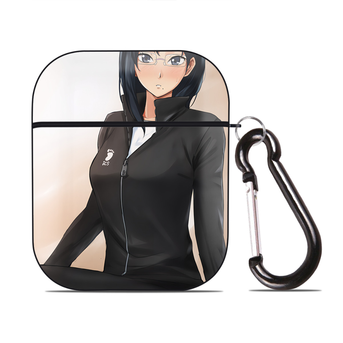 （画像用） ハイキュー!! Haikyu!! AirPods 第2世代保護ケース ハードシェル ブラック 耐衝撃・防指紋・カラビナ付き