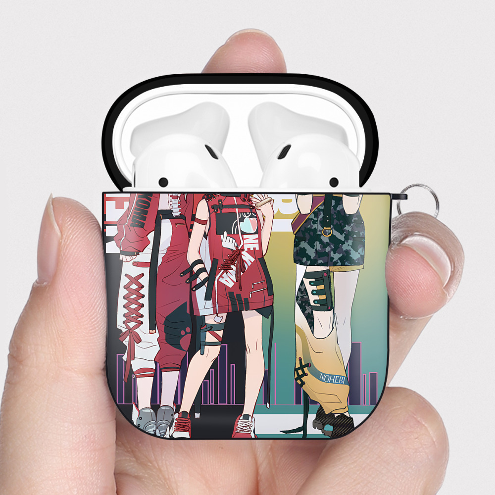（画像用） ハイキュー!! Haikyu!! AirPods 第2世代保護ケース ハードシェル ブラック 耐衝撃・防指紋・カラビナ付き