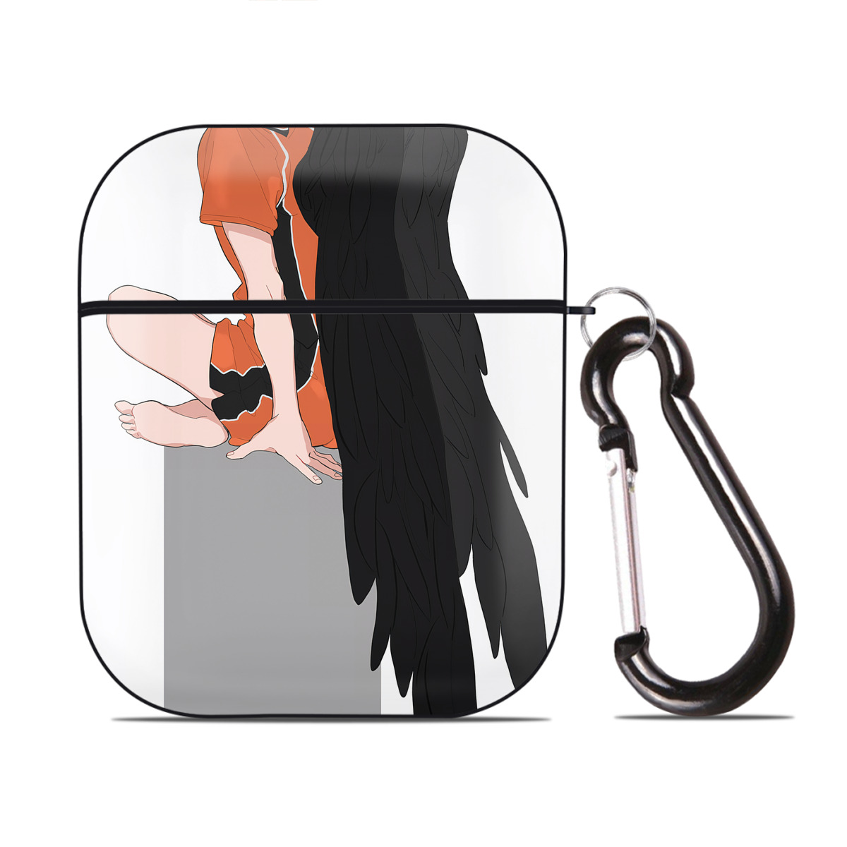 （画像用） ハイキュー!! Haikyu!! AirPods 第2世代保護ケース ハードシェル ブラック 耐衝撃・防指紋・カラビナ付き