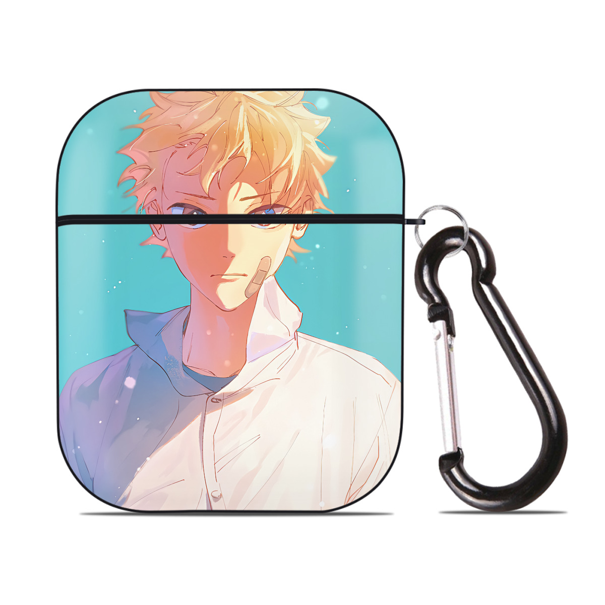 （画像用） ハイキュー!! Haikyu!! AirPods 第2世代保護ケース ハードシェル ブラック 耐衝撃・防指紋・カラビナ付き