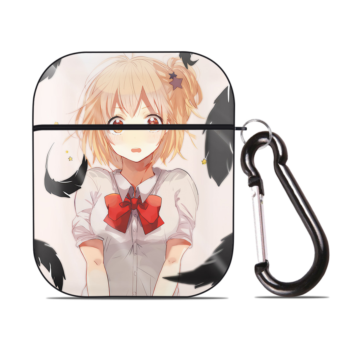 （画像用） ハイキュー!! Haikyu!! AirPods 第2世代保護ケース ハードシェル ブラック 耐衝撃・防指紋・カラビナ付き