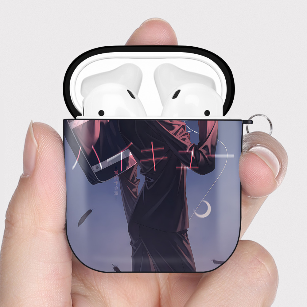 （画像用） ハイキュー!! Haikyu!! AirPods 第2世代保護ケース ハードシェル ブラック 耐衝撃・防指紋・カラビナ付き