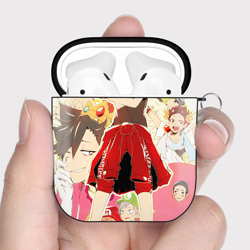 （画像用） ハイキュー!! Haikyu!! AirPods 第2世代保護ケース ハードシェル ブラック 耐衝撃・防指紋・カラビナ付き