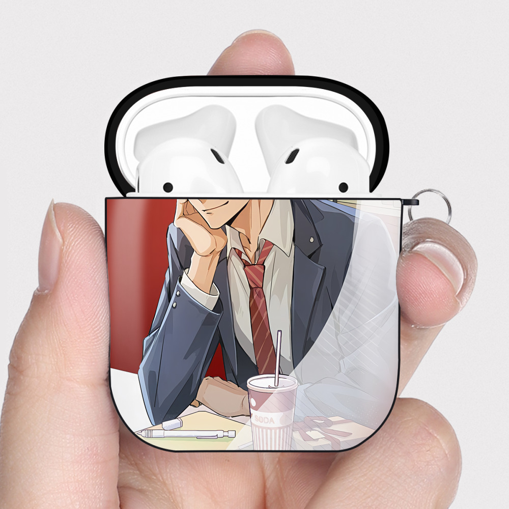 （画像用） ハイキュー!! Haikyu!! AirPods 第2世代保護ケース ハードシェル ブラック 耐衝撃・防指紋・カラビナ付き