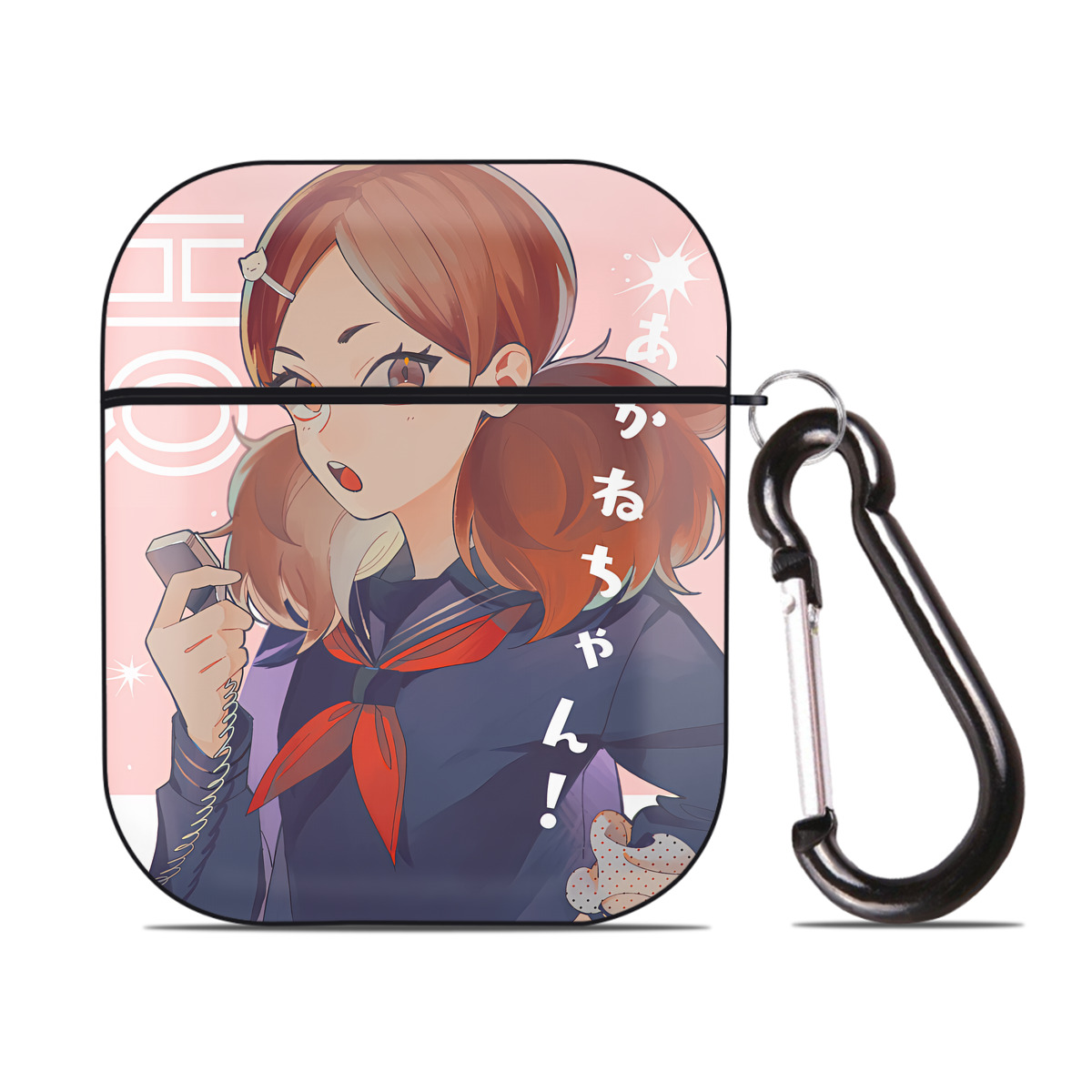 （画像用） ハイキュー!! Haikyu!! AirPods 第2世代保護ケース ハードシェル ブラック 耐衝撃・防指紋・カラビナ付き
