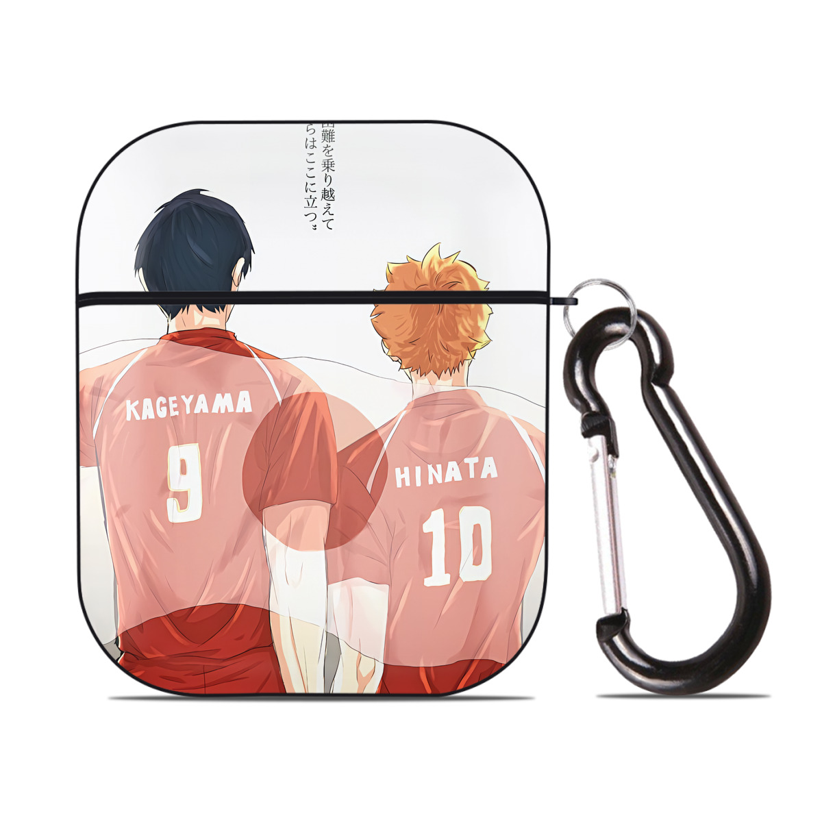 （画像用） ハイキュー!! Haikyu!! AirPods 第2世代保護ケース ハードシェル ブラック 耐衝撃・防指紋・カラビナ付き