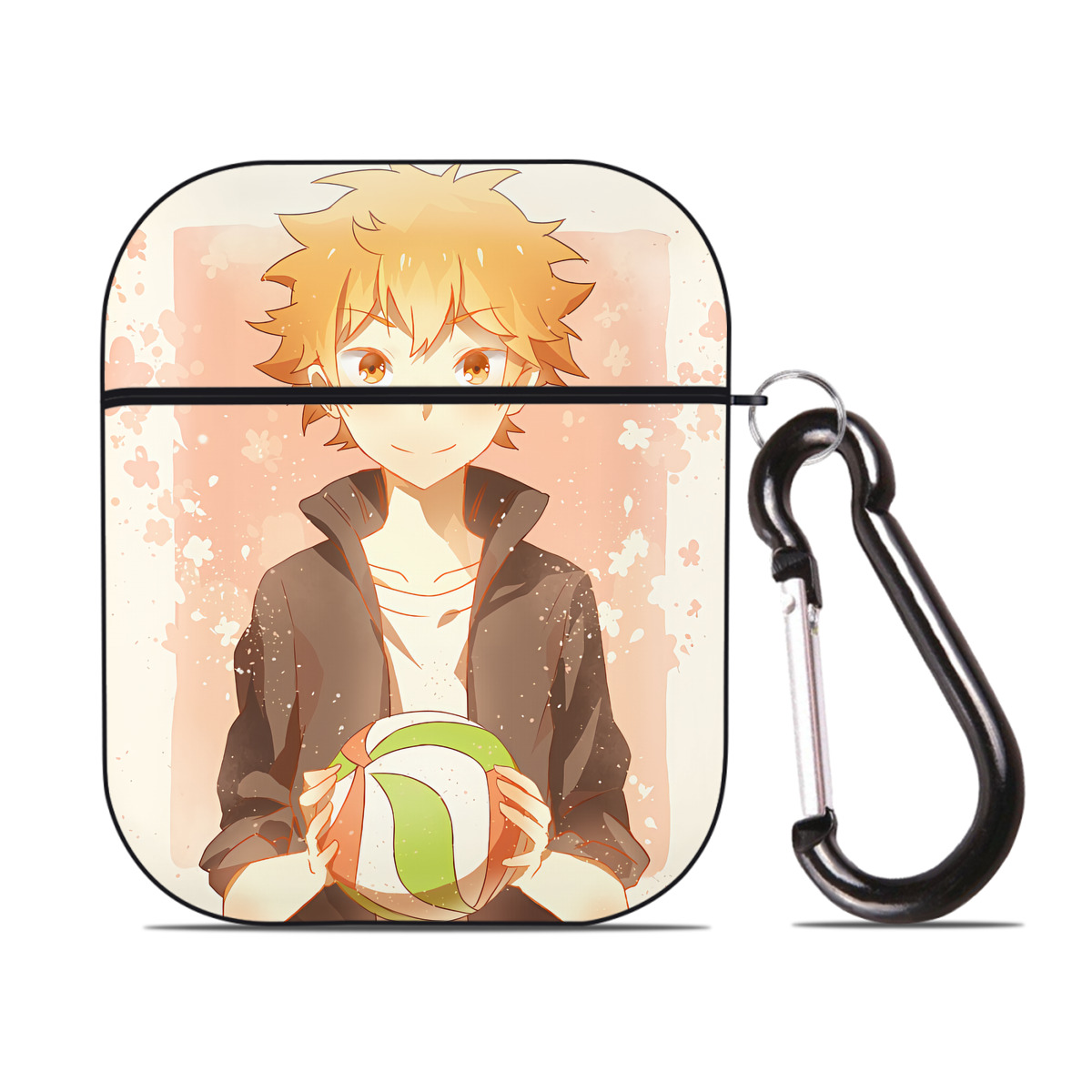 （画像用） ハイキュー!! Haikyu!! AirPods 第2世代保護ケース ハードシェル ブラック 耐衝撃・防指紋・カラビナ付き