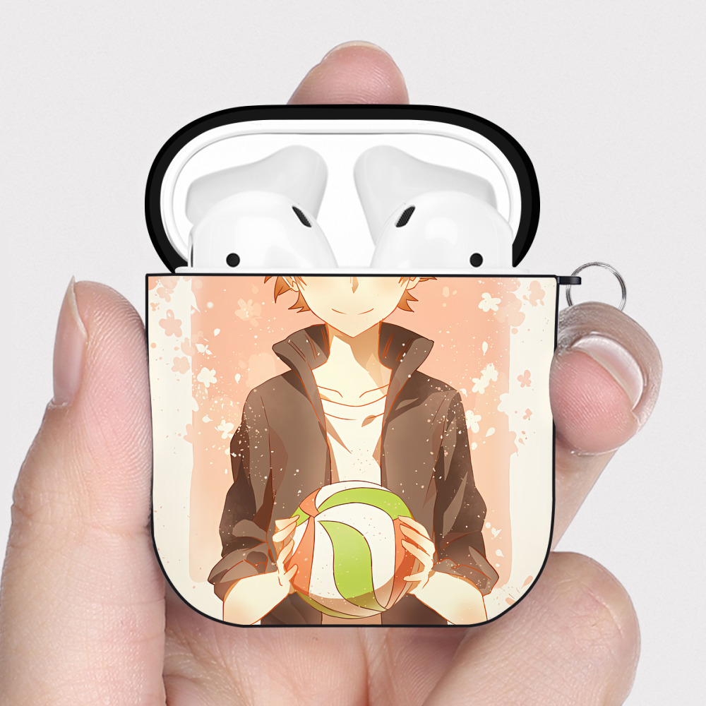 （画像用） ハイキュー!! Haikyu!! AirPods 第2世代保護ケース ハードシェル ブラック 耐衝撃・防指紋・カラビナ付き
