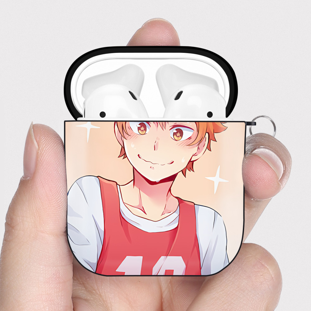 （画像用） ハイキュー!! Haikyu!! AirPods 第2世代保護ケース ハードシェル ブラック 耐衝撃・防指紋・カラビナ付き