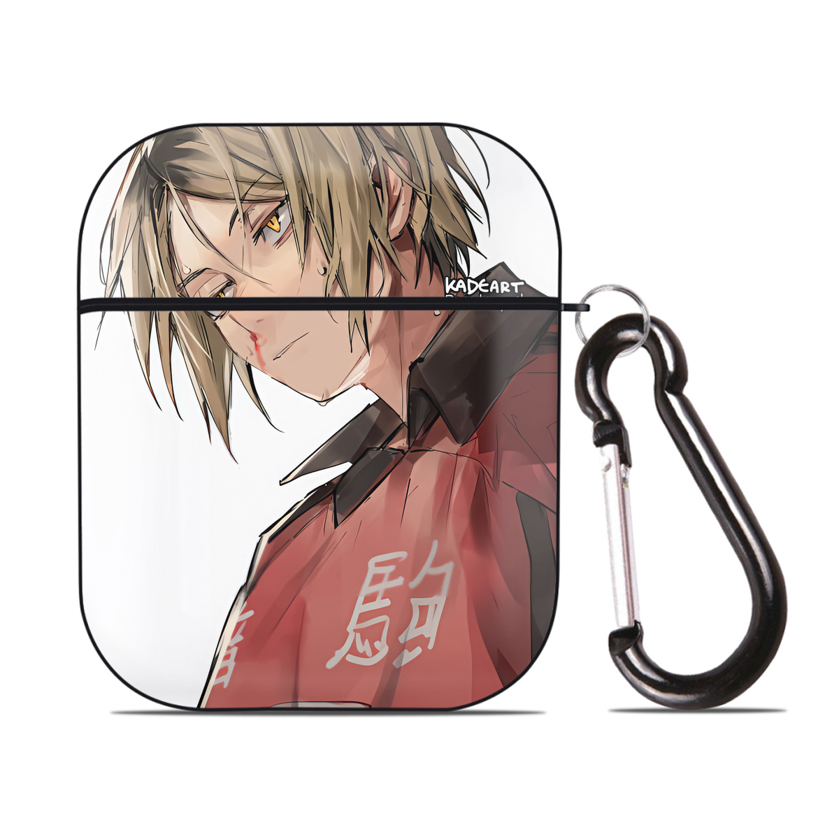 （画像用） ハイキュー!! Haikyu!! AirPods 第2世代保護ケース ハードシェル ブラック 耐衝撃・防指紋・カラビナ付き