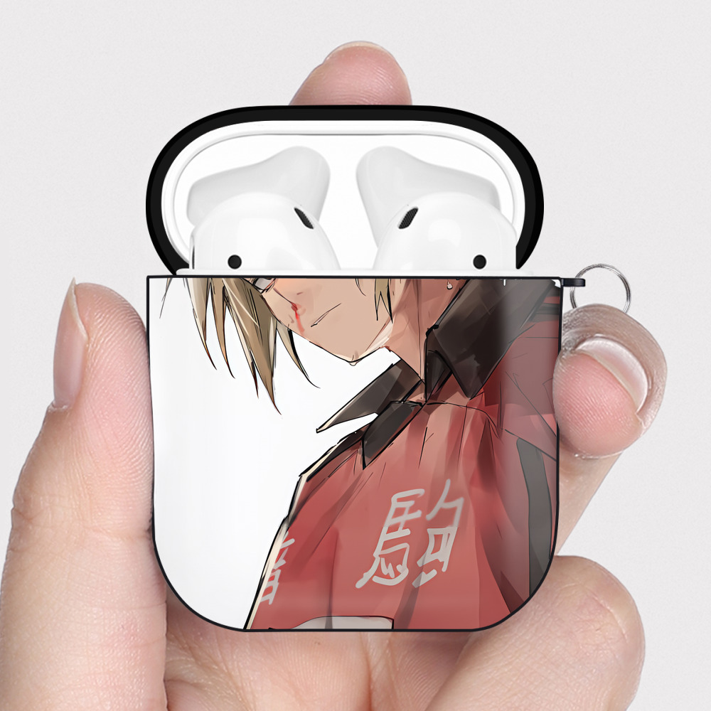 （画像用） ハイキュー!! Haikyu!! AirPods 第2世代保護ケース ハードシェル ブラック 耐衝撃・防指紋・カラビナ付き
