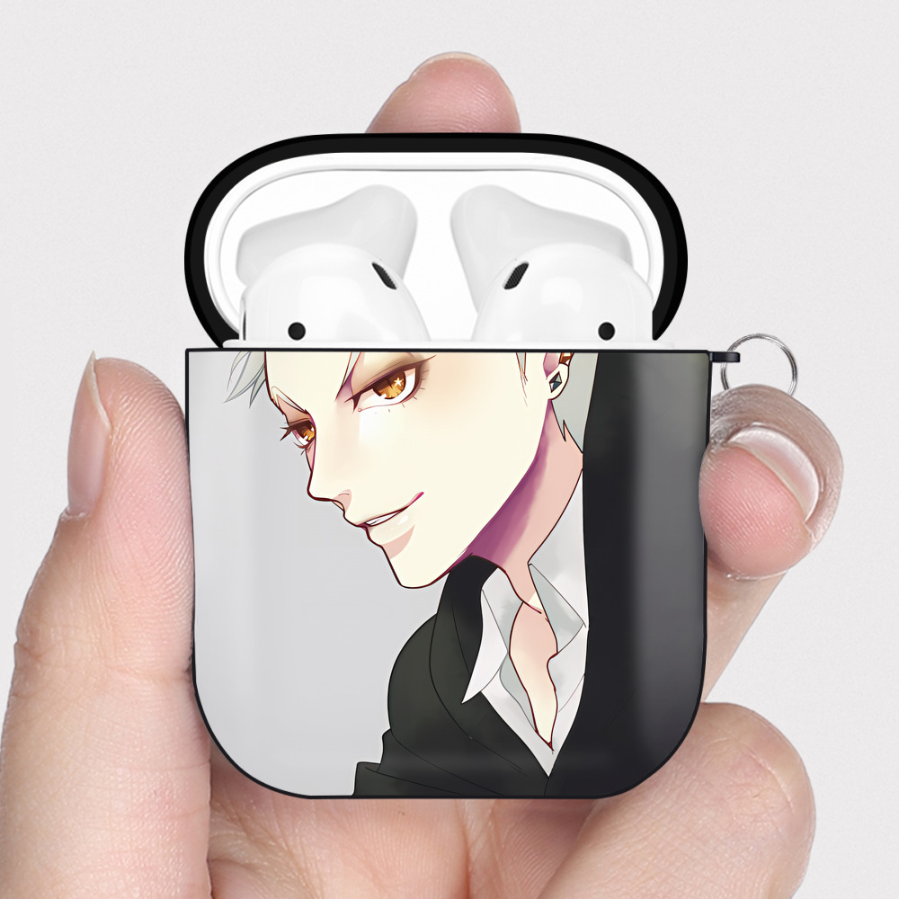 （画像用） ハイキュー!! Haikyu!! AirPods 第2世代保護ケース ハードシェル ブラック 耐衝撃・防指紋・カラビナ付き