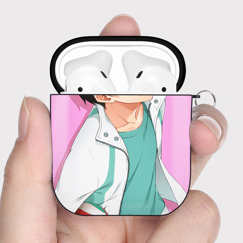 （画像用） ハイキュー!! Haikyu!! AirPods 第2世代保護ケース ハードシェル ブラック 耐衝撃・防指紋・カラビナ付き