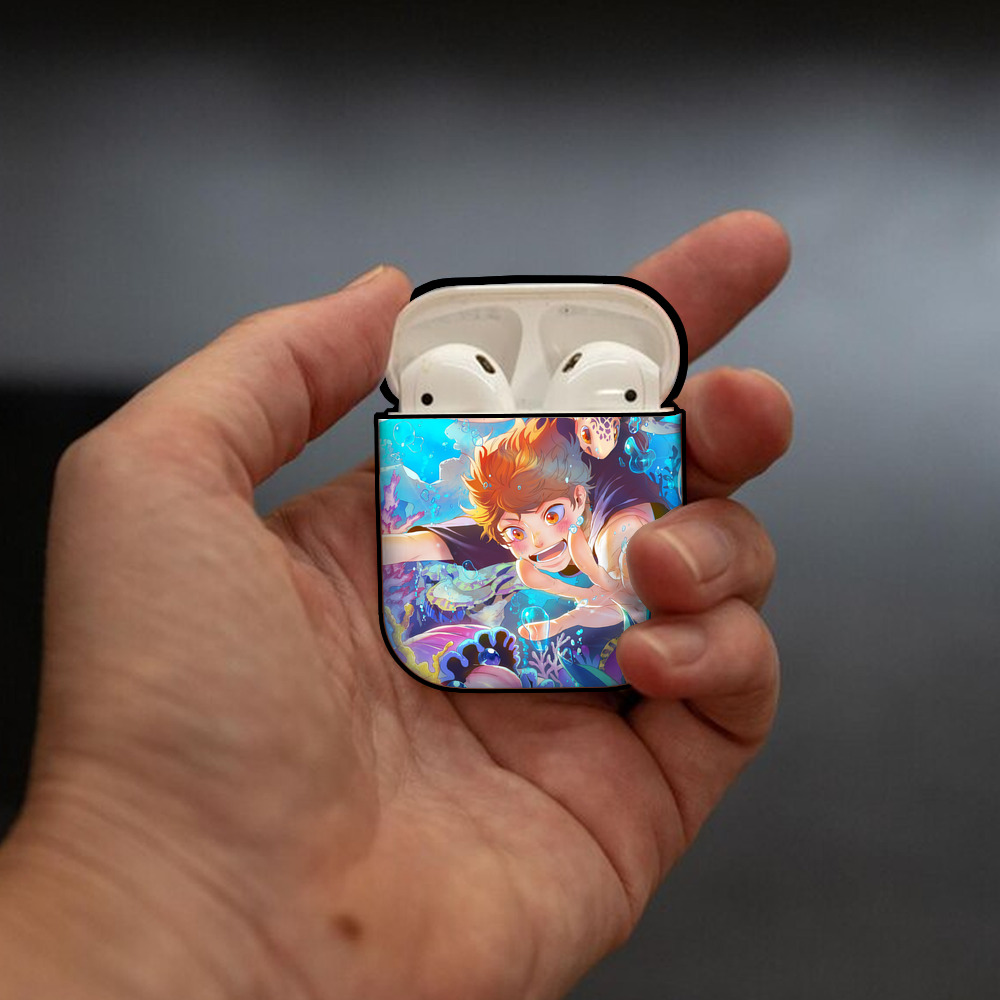 ハイキュー!! Haikyu!! AirPods 第2世代保護ケース ハードシェル ブラック 耐衝撃・防指紋・カラビナ付き