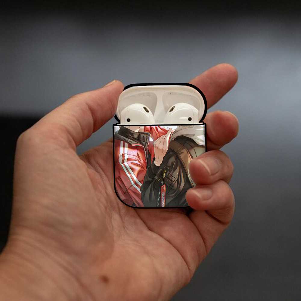 ハイキュー!! Haikyu!! AirPods 第2世代保護ケース ハードシェル ブラック 耐衝撃・防指紋・カラビナ付き