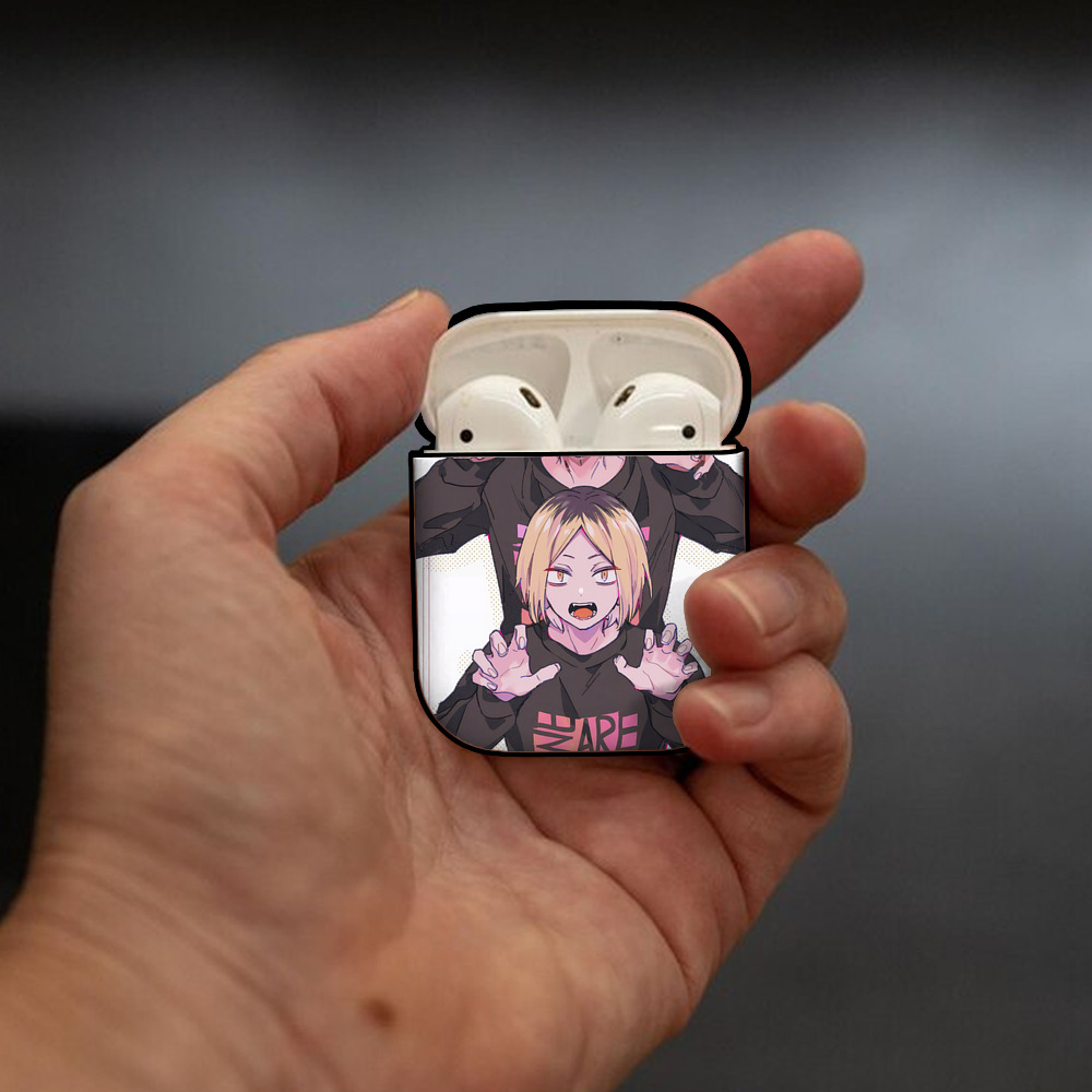 ハイキュー!! Haikyu!! AirPods 第2世代保護ケース ハードシェル ブラック 耐衝撃・防指紋・カラビナ付き
