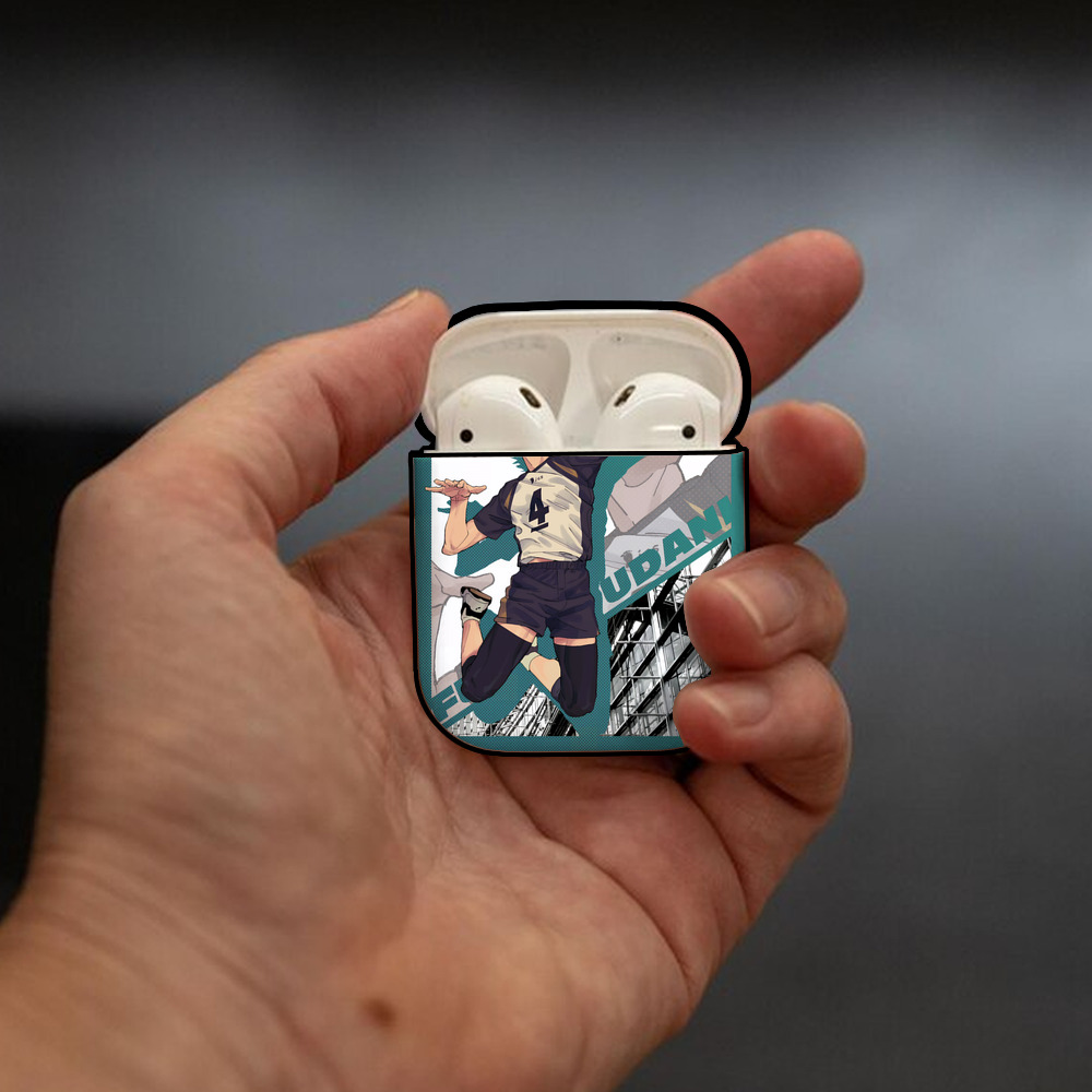 ハイキュー!! Haikyu!! AirPods 第2世代保護ケース ハードシェル ブラック 耐衝撃・防指紋・カラビナ付き