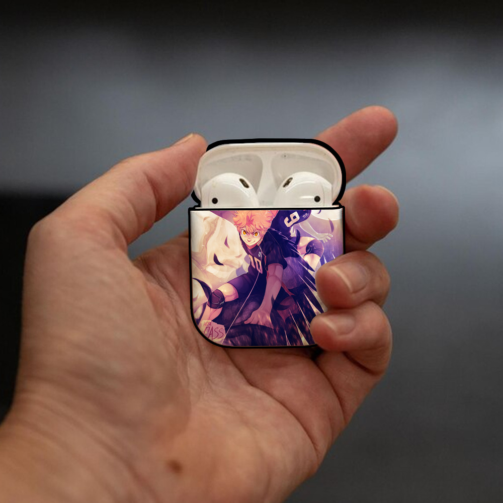 ハイキュー!! Haikyu!! AirPods 第2世代保護ケース ハードシェル ブラック 耐衝撃・防指紋・カラビナ付き