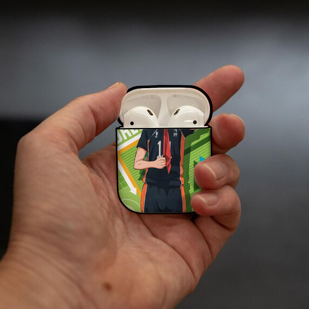 ハイキュー!! Haikyu!! AirPods 第2世代保護ケース ハードシェル ブラック 耐衝撃・防指紋・カラビナ付き