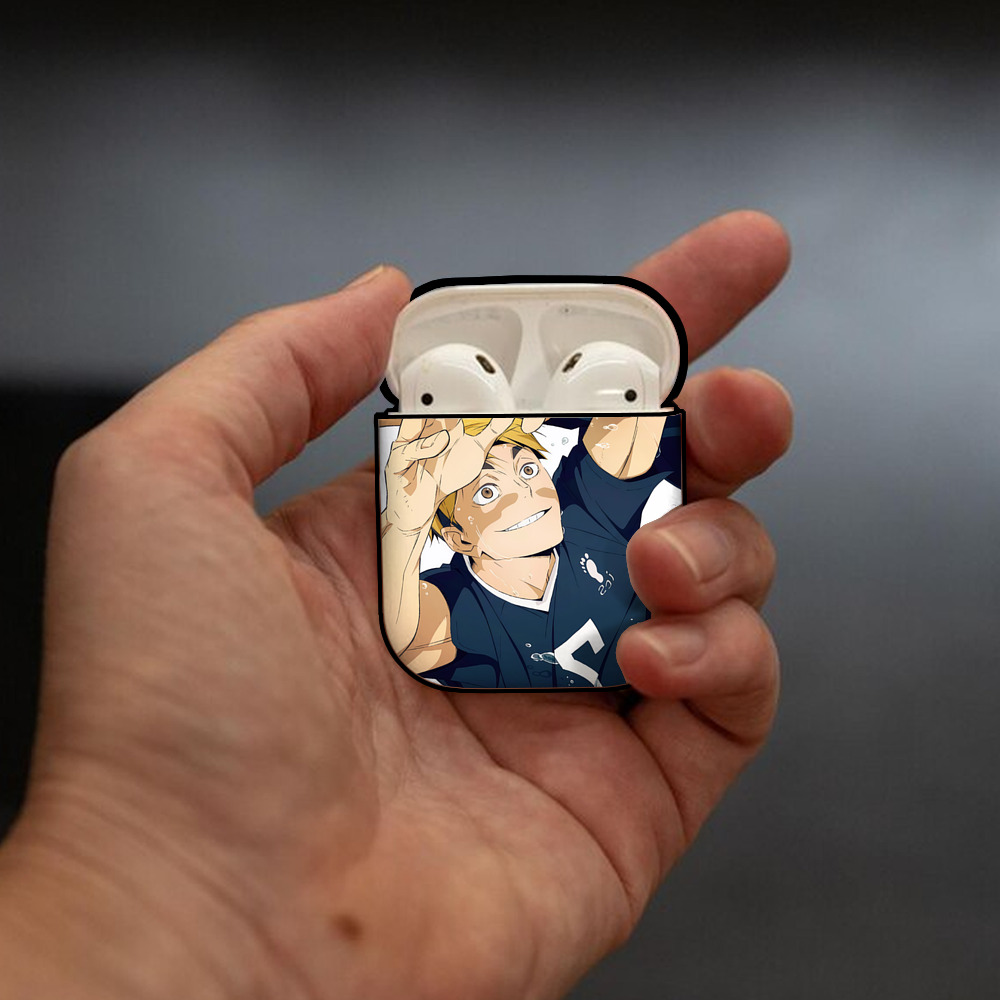 ハイキュー!! Haikyu!! AirPods 第2世代保護ケース ハードシェル ブラック 耐衝撃・防指紋・カラビナ付き