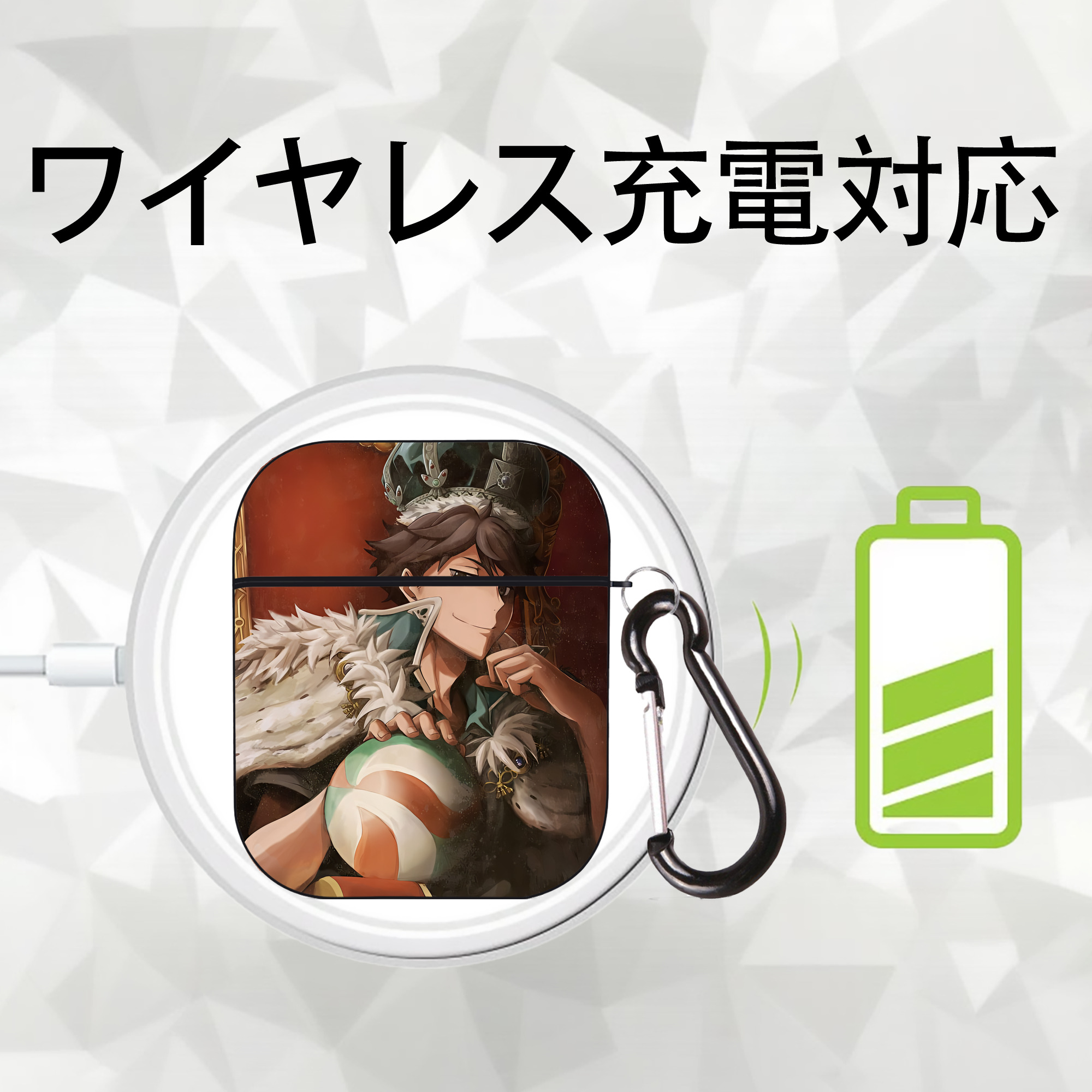 ハイキュー!! Haikyu!! AirPods 第2世代保護ケース ハードシェル ブラック 耐衝撃・防指紋・カラビナ付き