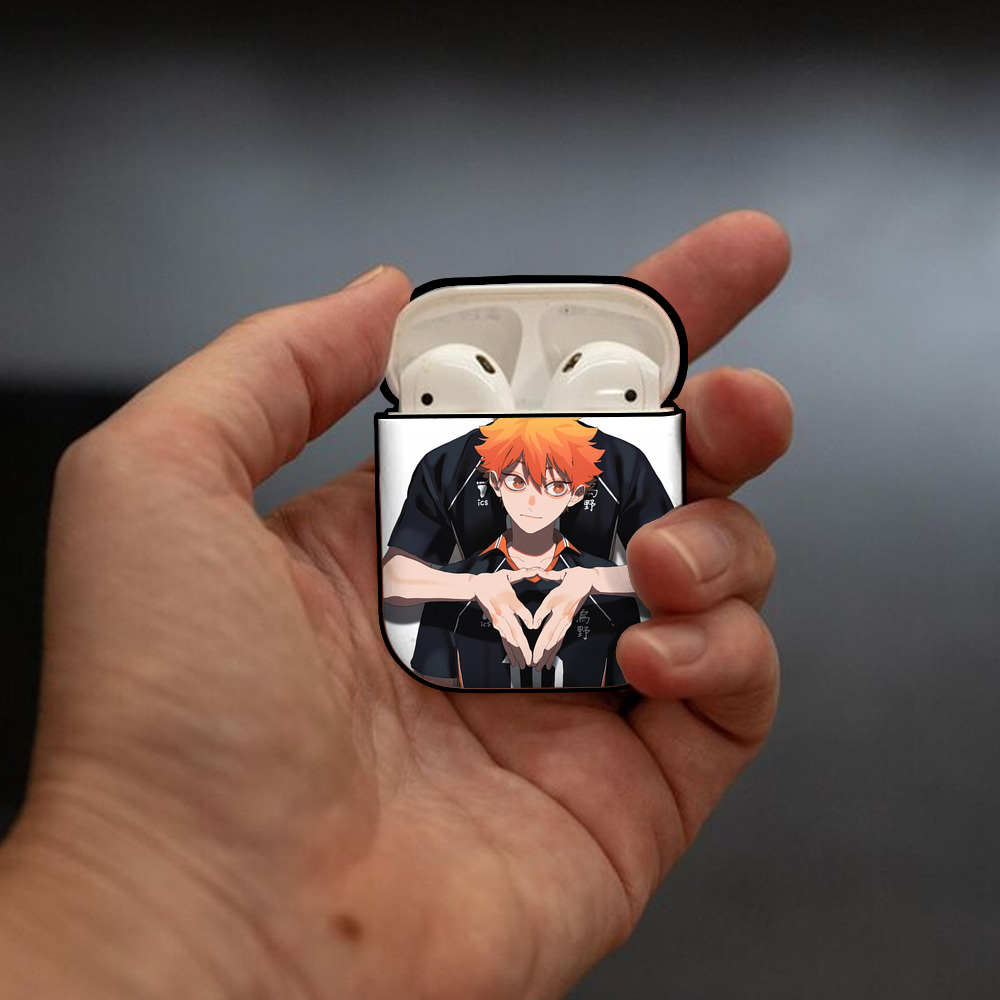 ハイキュー!! Haikyu!! AirPods 第2世代保護ケース ハードシェル ブラック 耐衝撃・防指紋・カラビナ付き