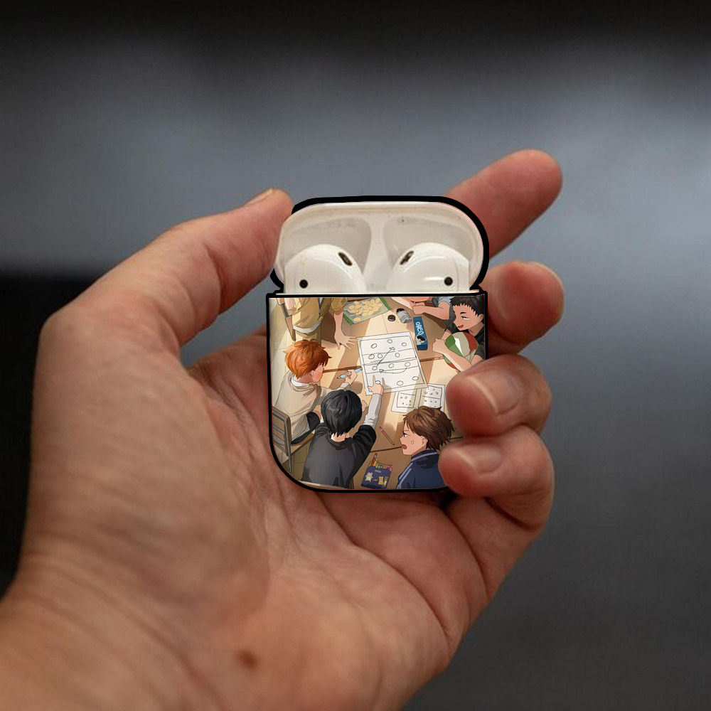 ハイキュー!! Haikyu!! AirPods 第2世代保護ケース ハードシェル ブラック 耐衝撃・防指紋・カラビナ付き
