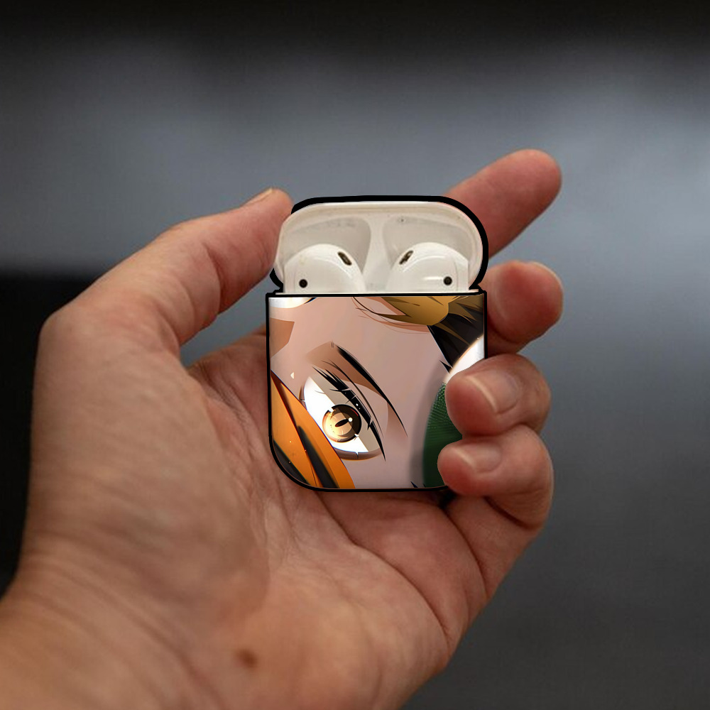 ハイキュー!! Haikyu!! AirPods 第2世代保護ケース ハードシェル ブラック 耐衝撃・防指紋・カラビナ付き
