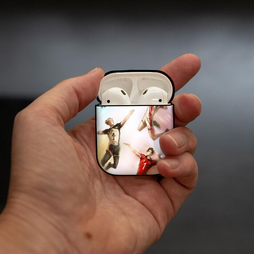 ハイキュー!! Haikyu!! AirPods 第2世代保護ケース ハードシェル ブラック 耐衝撃・防指紋・カラビナ付き