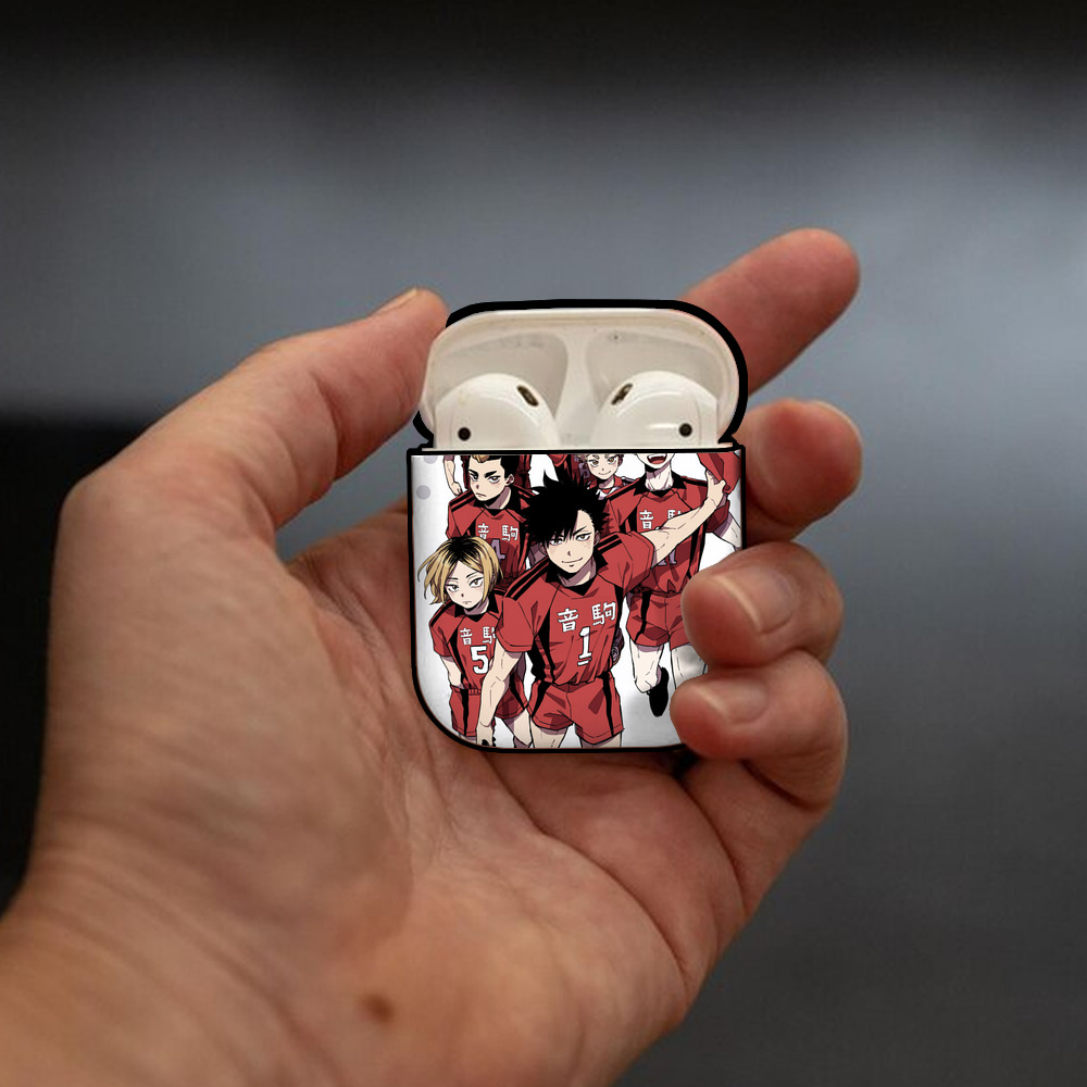 ハイキュー!! Haikyu!! AirPods 第2世代保護ケース ハードシェル ブラック 耐衝撃・防指紋・カラビナ付き