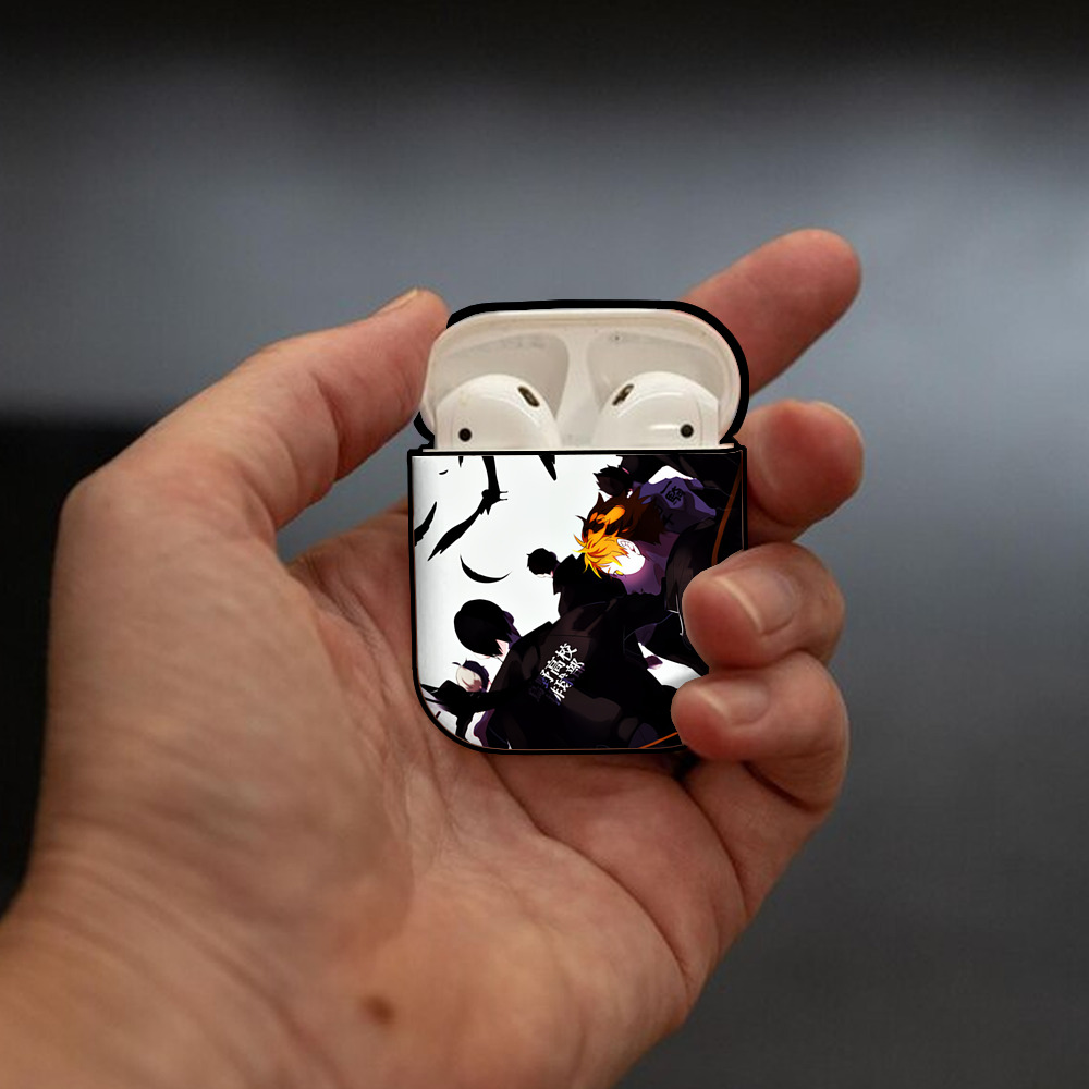 ハイキュー!! Haikyu!! AirPods 第2世代保護ケース ハードシェル ブラック 耐衝撃・防指紋・カラビナ付き