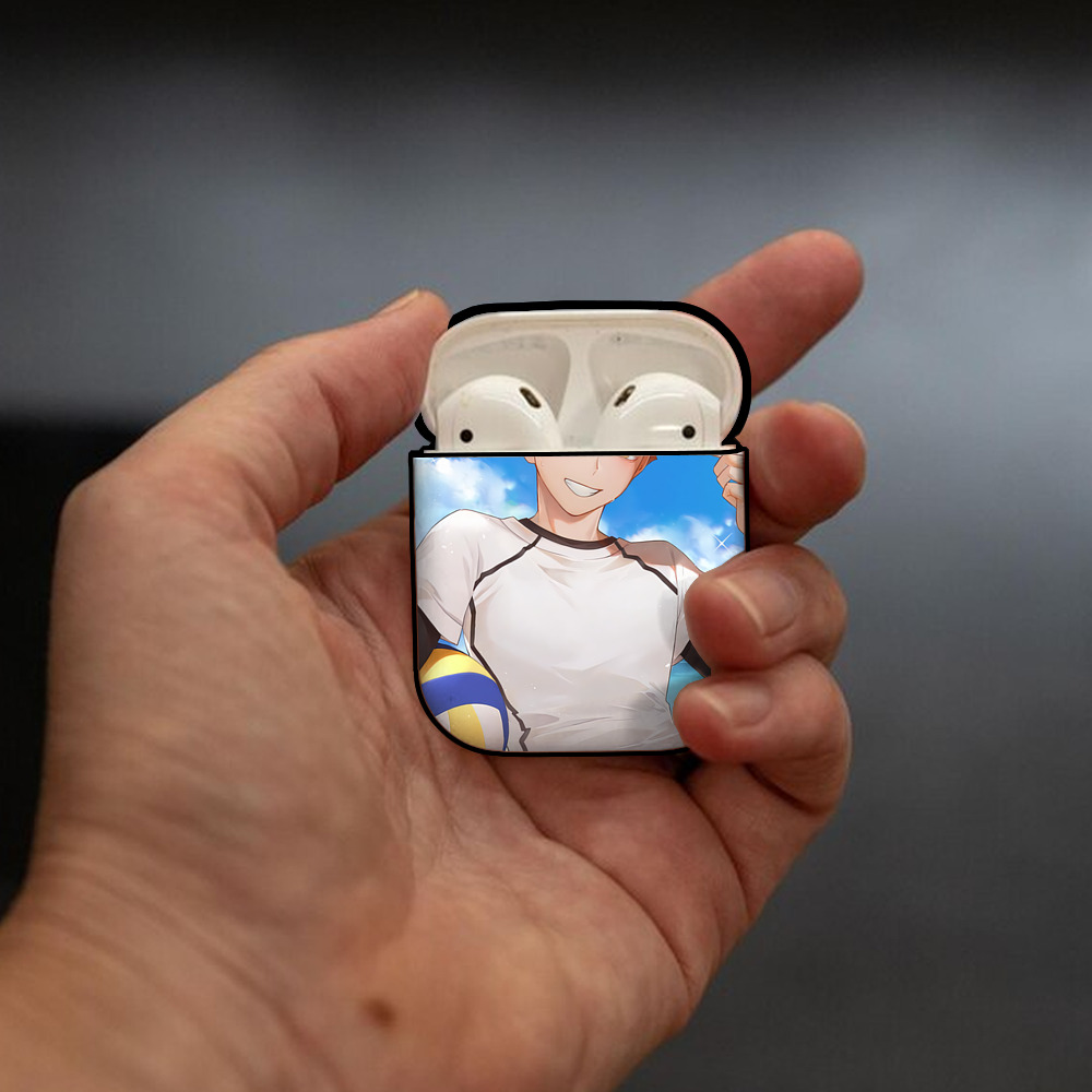 ハイキュー!! Haikyu!! AirPods 第2世代保護ケース ハードシェル ブラック 耐衝撃・防指紋・カラビナ付き