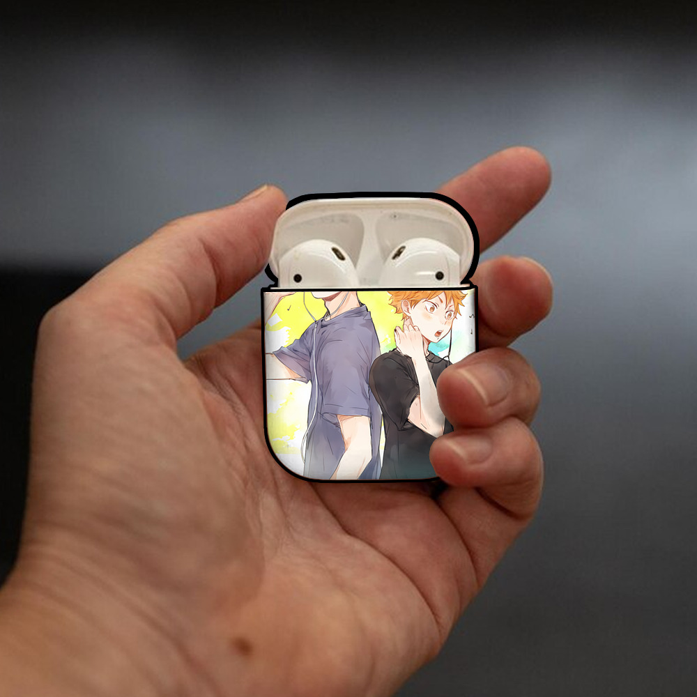 ハイキュー!! Haikyu!! AirPods 第2世代保護ケース ハードシェル ブラック 耐衝撃・防指紋・カラビナ付き