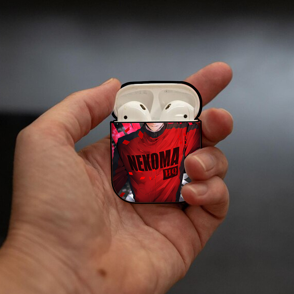 ハイキュー!! Haikyu!! AirPods 第2世代保護ケース ハードシェル ブラック 耐衝撃・防指紋・カラビナ付き