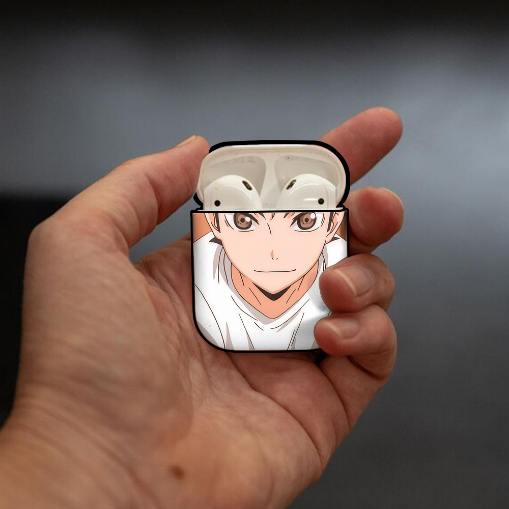 ハイキュー!! Haikyu!! AirPods 第2世代保護ケース ハードシェル ブラック 耐衝撃・防指紋・カラビナ付き
