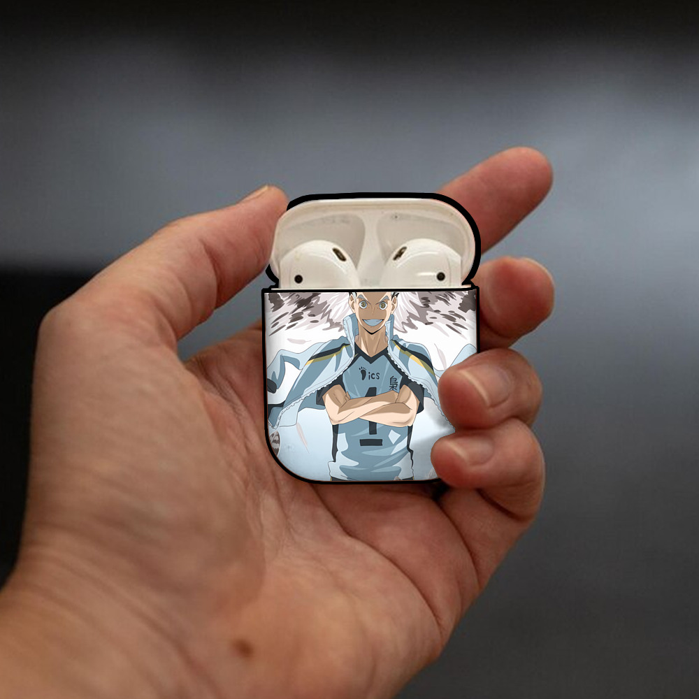 ハイキュー!! Haikyu!! AirPods 第2世代保護ケース ハードシェル ブラック 耐衝撃・防指紋・カラビナ付き