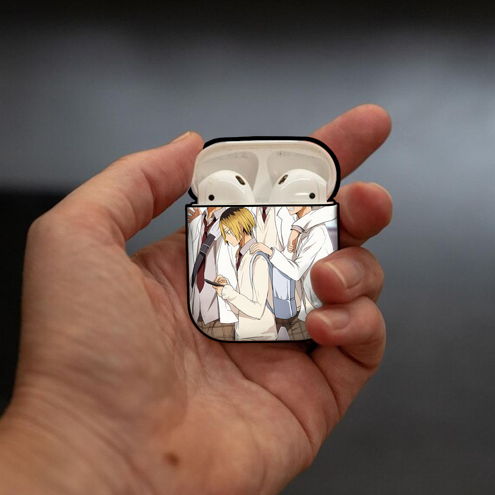 ハイキュー!! Haikyu!! AirPods 第2世代保護ケース ハードシェル ブラック 耐衝撃・防指紋・カラビナ付き