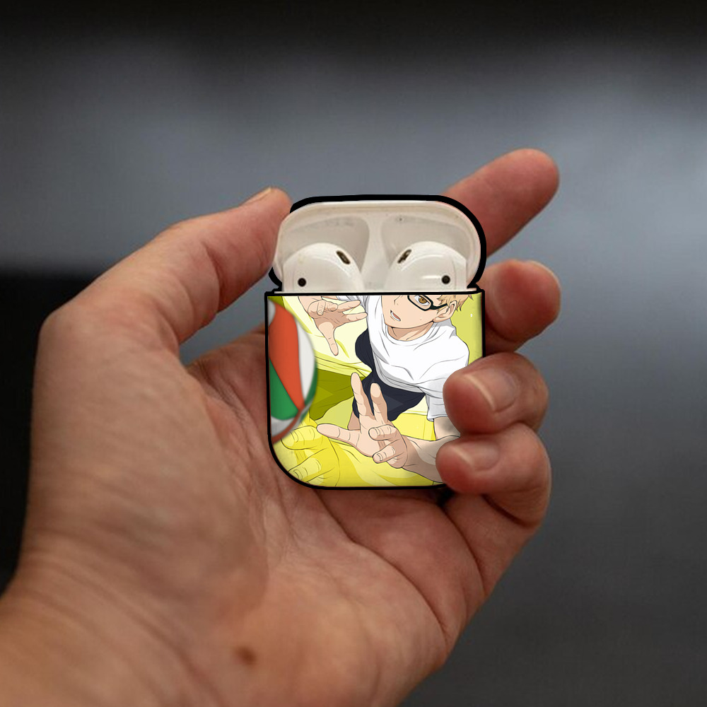 ハイキュー!! Haikyu!! AirPods 第2世代保護ケース ハードシェル ブラック 耐衝撃・防指紋・カラビナ付き