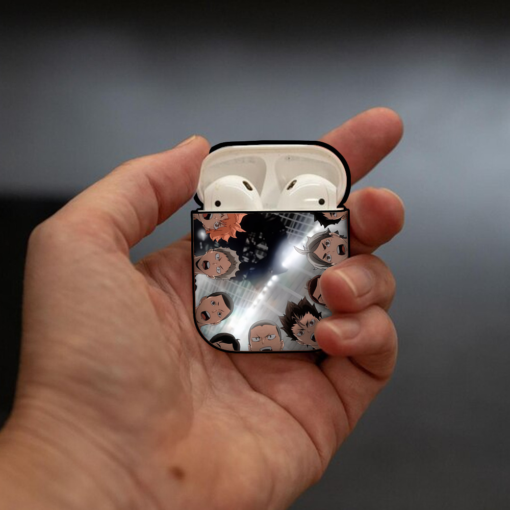 ハイキュー!! Haikyu!! AirPods 第2世代保護ケース ハードシェル ブラック 耐衝撃・防指紋・カラビナ付き
