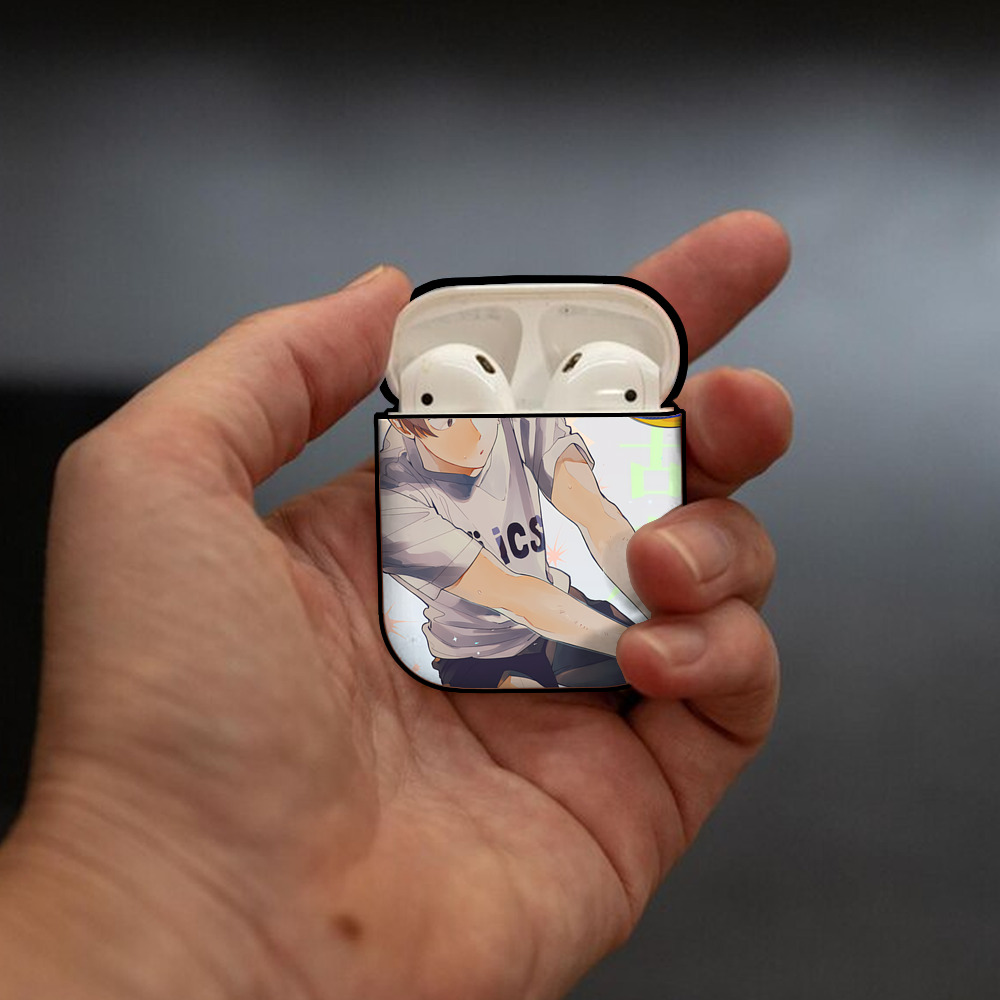 ハイキュー!! Haikyu!! AirPods 第2世代保護ケース ハードシェル ブラック 耐衝撃・防指紋・カラビナ付き