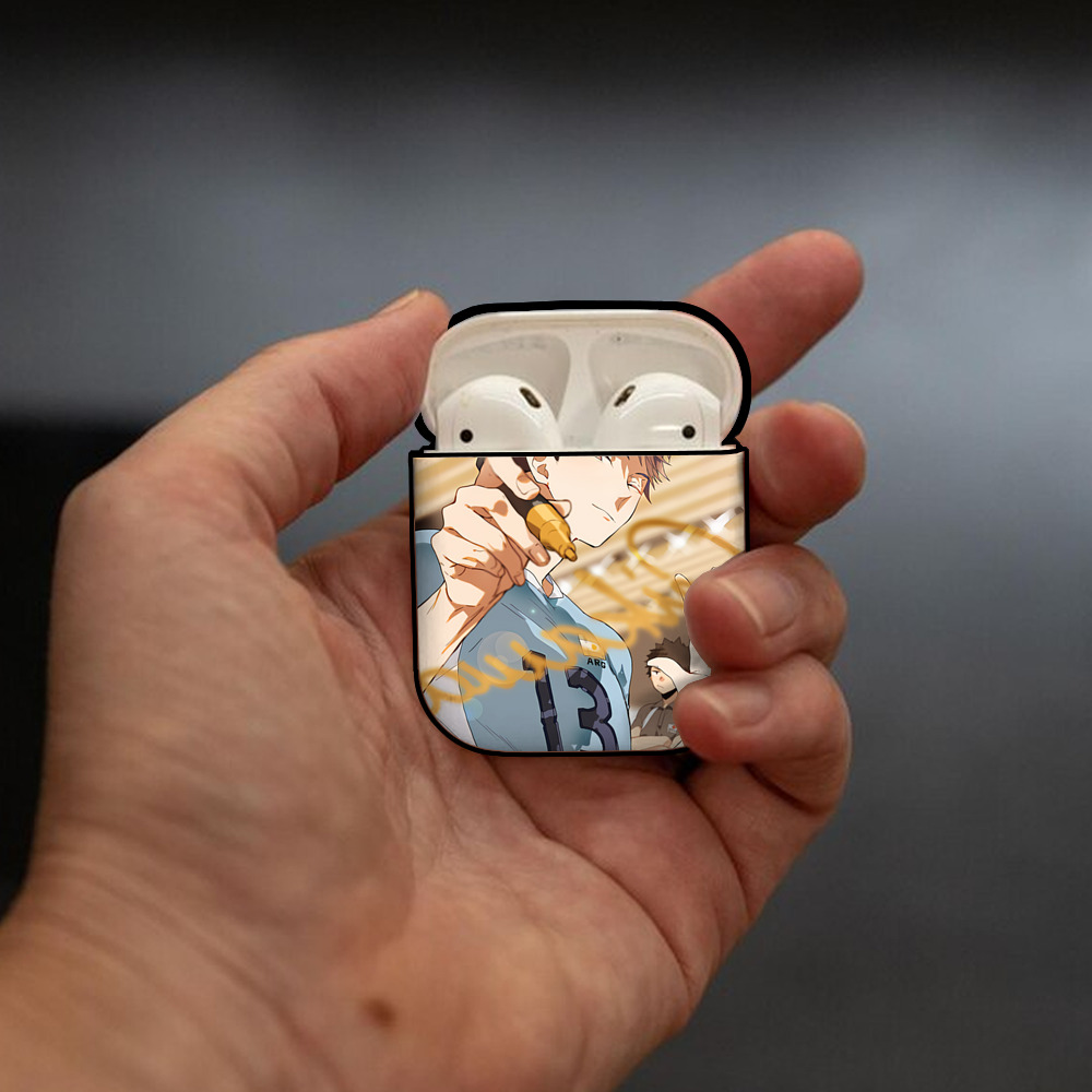 ハイキュー!! Haikyu!! AirPods 第2世代保護ケース ハードシェル ブラック 耐衝撃・防指紋・カラビナ付き