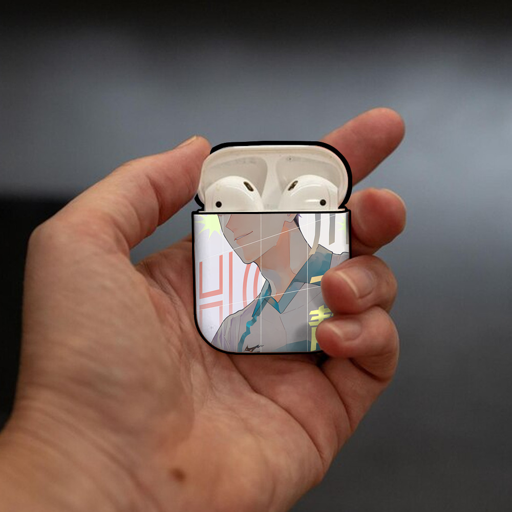 ハイキュー!! Haikyu!! AirPods 第2世代保護ケース ハードシェル ブラック 耐衝撃・防指紋・カラビナ付き