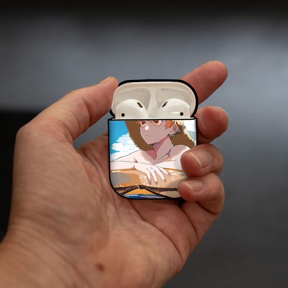 ハイキュー!! Haikyu!! AirPods 第2世代保護ケース ハードシェル ブラック 耐衝撃・防指紋・カラビナ付き
