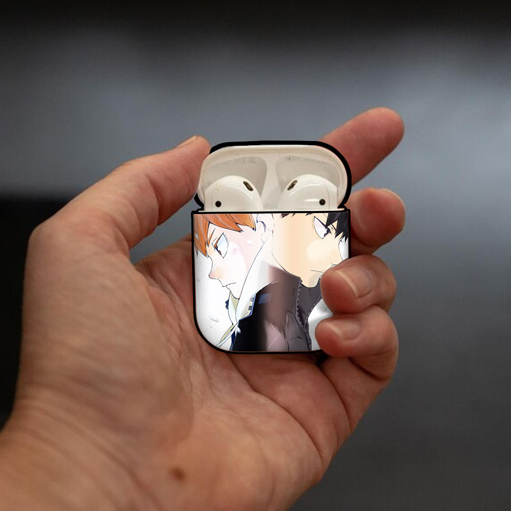 ハイキュー!! Haikyu!! AirPods 第2世代保護ケース ハードシェル ブラック 耐衝撃・防指紋・カラビナ付き